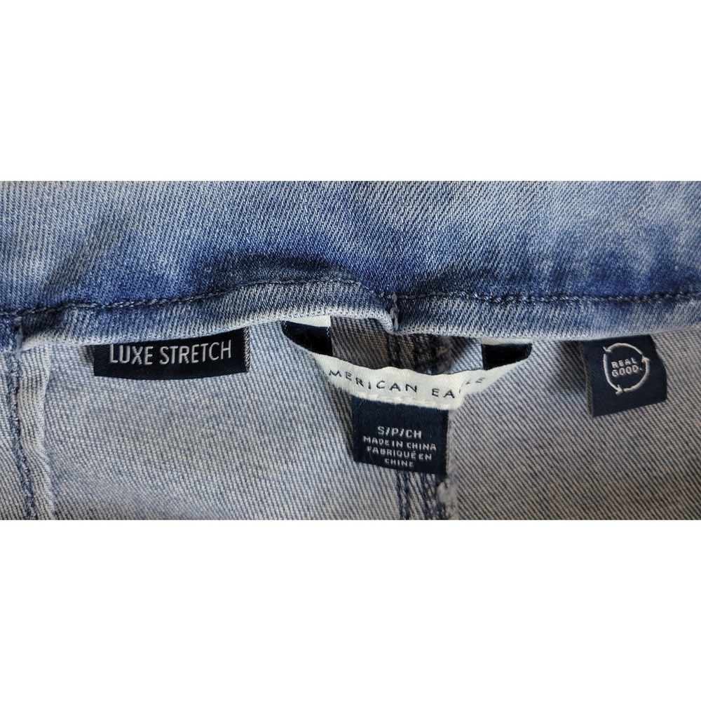 American Eagle Luxe Stretch Flare Jeans Light Wash High Rise Pull On S L555TLN - Picture 8 of 11
